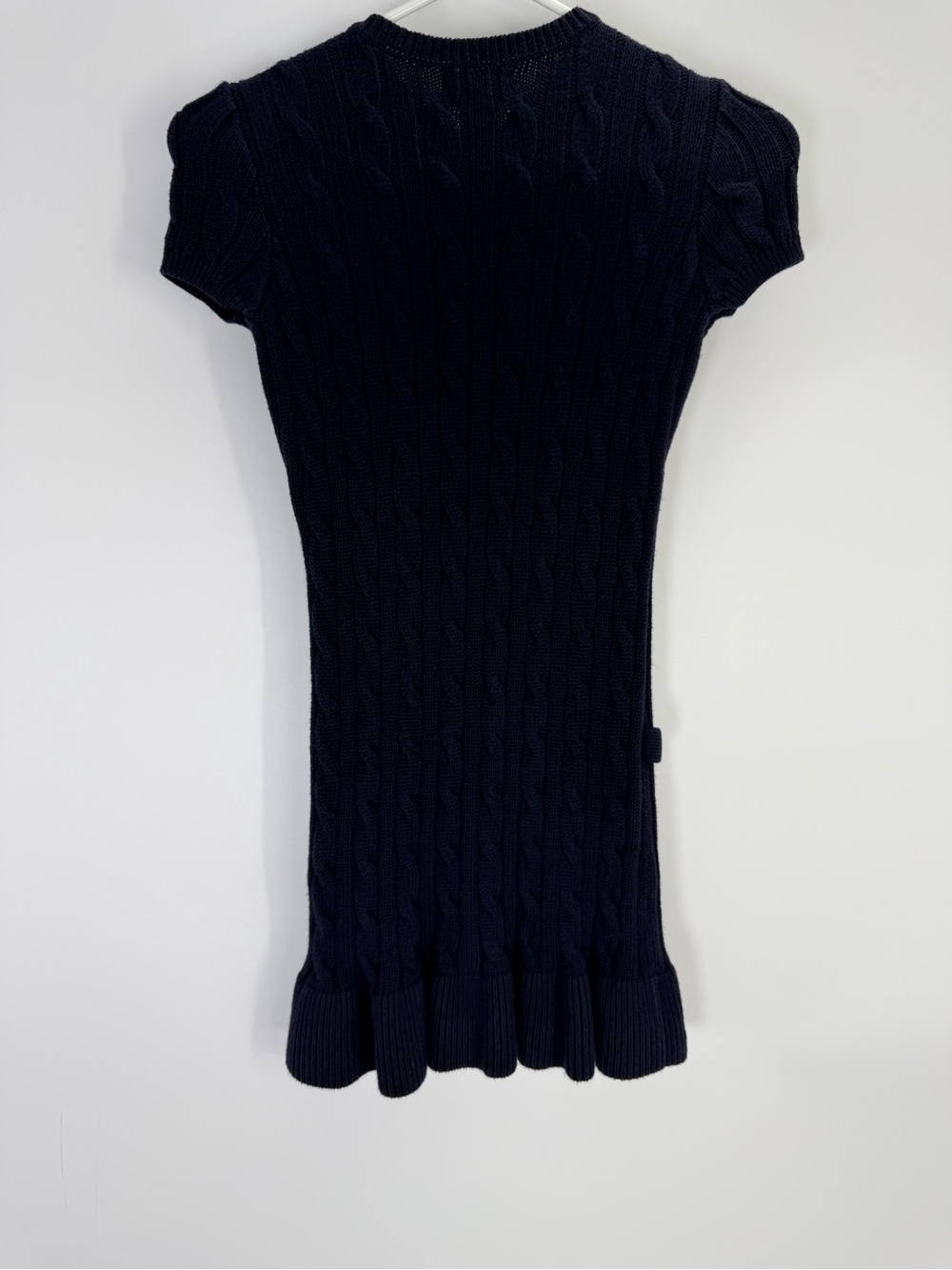 Ralph Lauren Girls Navy Cable Knit Short Sleeve Sweater Dress Medium - Picture 4 of 4